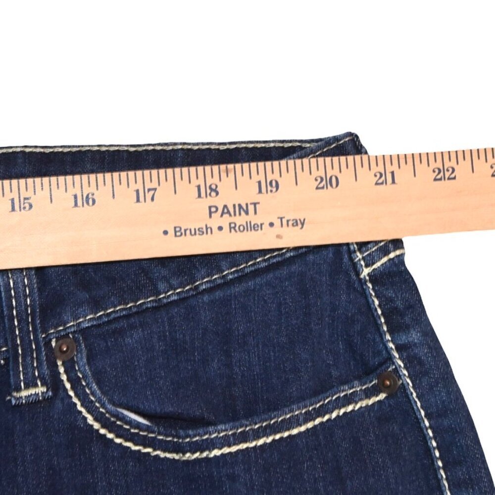 Levi’s Mid Rise Skinny Jeans Size 22W Dark Wash Cropped Denim  *Hemmed Short* - Picture 7 of 8